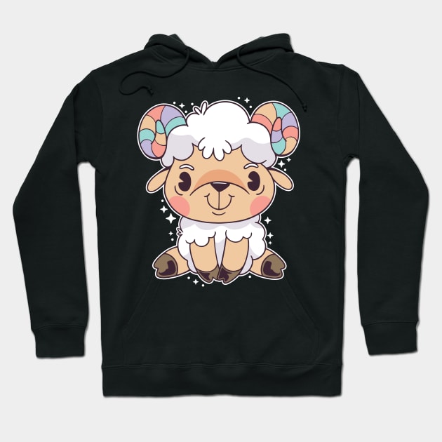 cute Aries funny cartoon Hoodie by Midoart